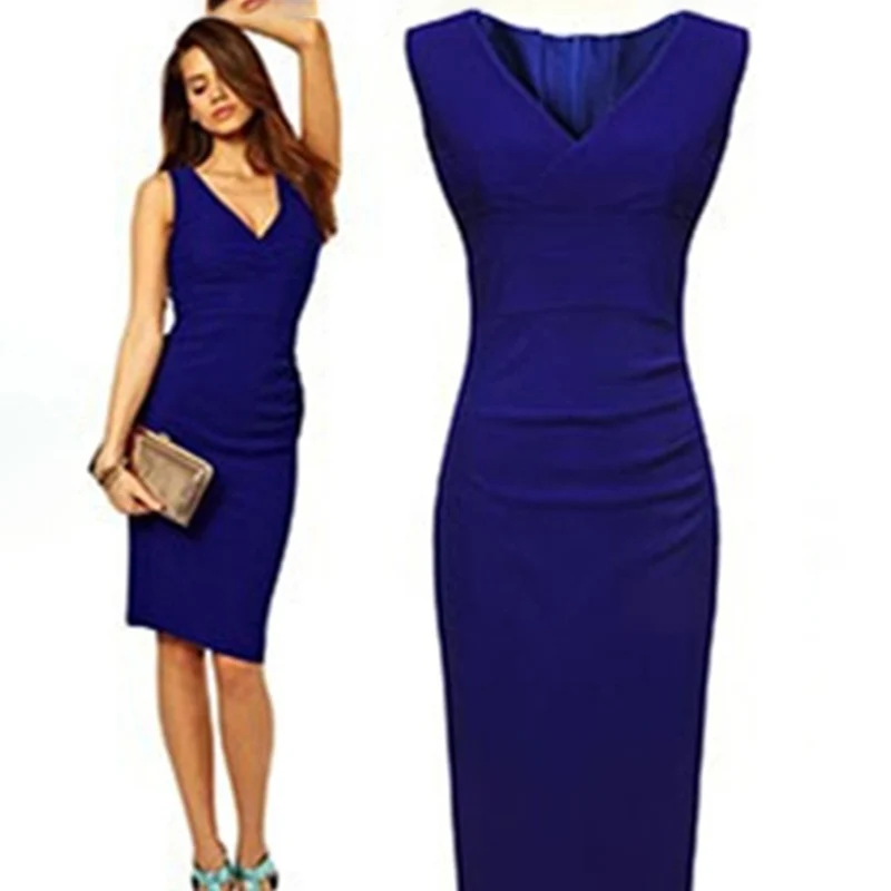 Summer Sexy Women Deep V-Neck Sleeveless Dresses Sexy Package Hip Dress Sheath Slim Fit Bodycon Dress Sexy Solid Color Dresses Summer Sexy Women Deep V-Neck Sleeveless Dresses Sexy Package Hip Dress Sheath Slim Fit Bodycon Dress Sexy Solid Color Dresses