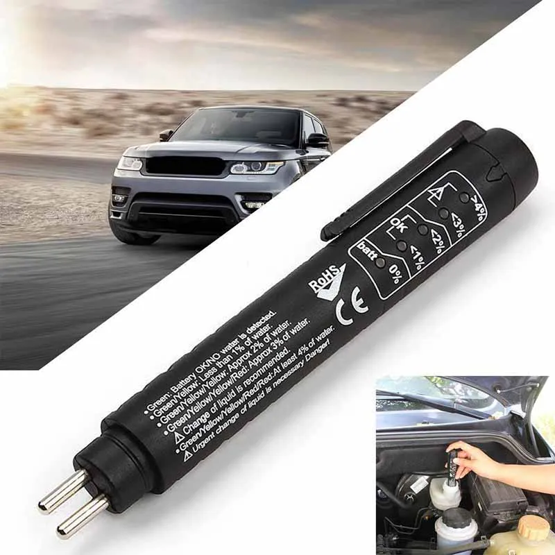 1pcs 5LED Car Brake Fluid Tester Pen Moisture Water Compact Detection Test Tool