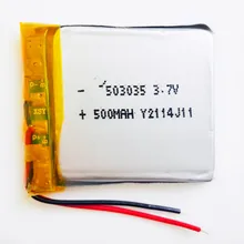 Free shipping by DHL Fedex 100pcs 3.7V 500mAh 503035 053035 Lithium Polymer LiPo Rechargeable Battery for PAD E-book bluetooth