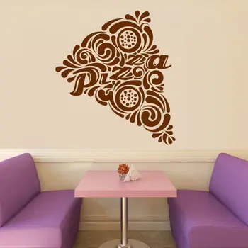 

Wall Decal Vinyl Pizza Pizzeria Italy Kitchen Food inscription signboard