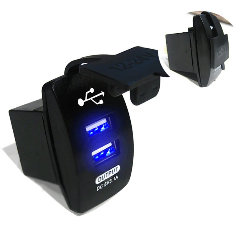 New Universal Usb Car Charger 12v Dual Port Cars New Universal Usb Car Charger 12v Dual Port Cars Adapter Socket Plug Outlet Switch Style Mayitr