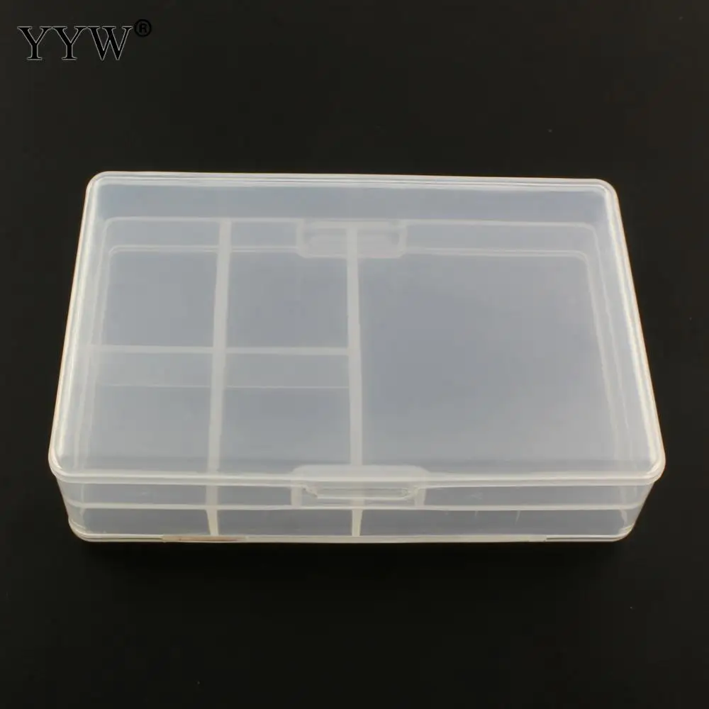 

YYW Plastic Storage Box Transparent Rectangle Case Organizer Boxes For Small Handmade Packing Jewelry Making Joyero Organizador