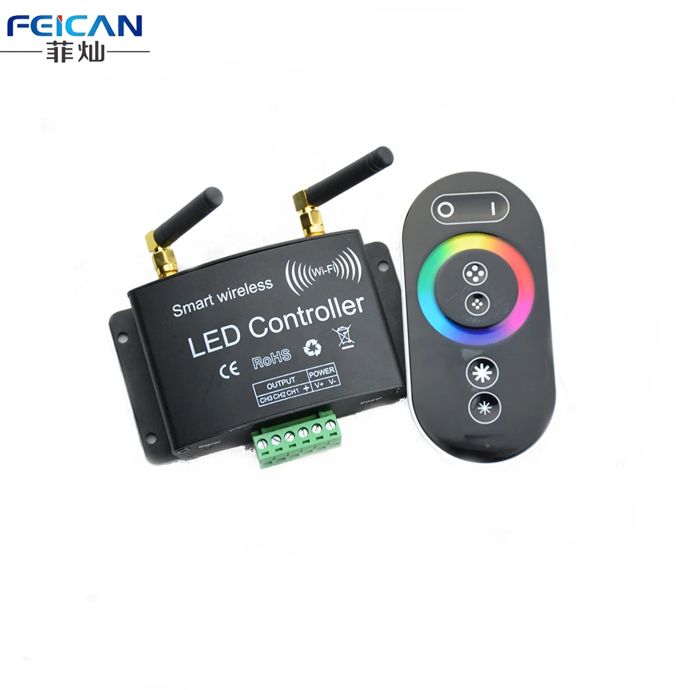 DC12-24V 4A/CH 3Channel Wifi RGB LED Controller+RF Touch Remote Control By Android/IOS APP Control For 5050 3528 RGB LED Strip