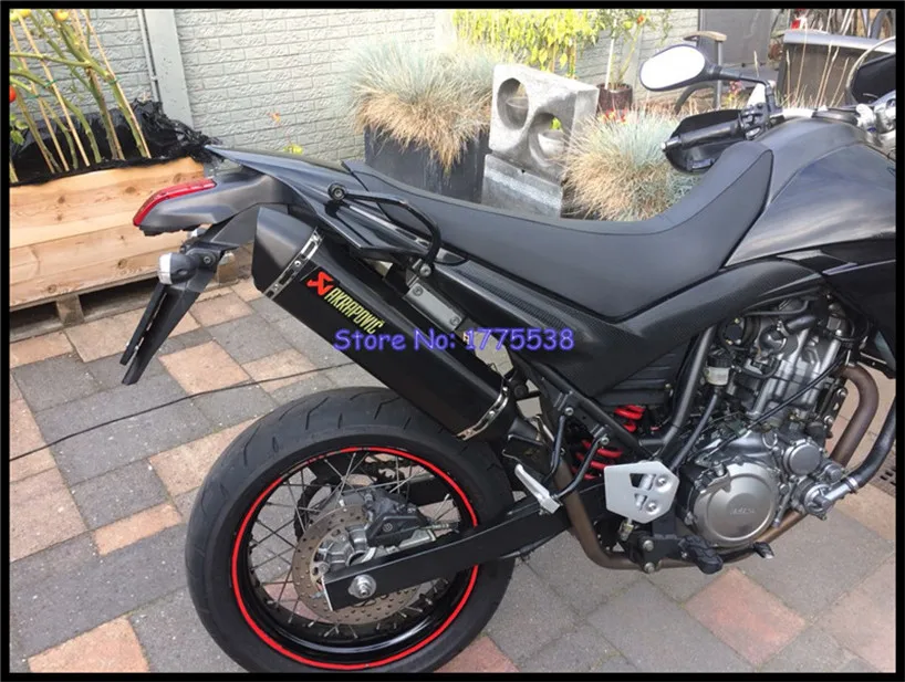 PHULEOVEO queda negro/Derecho de Akrapovic de Escape ID: 51mm/61mm L: 570mm/470mm/370mm motocicleta silenciador de Escape deflector