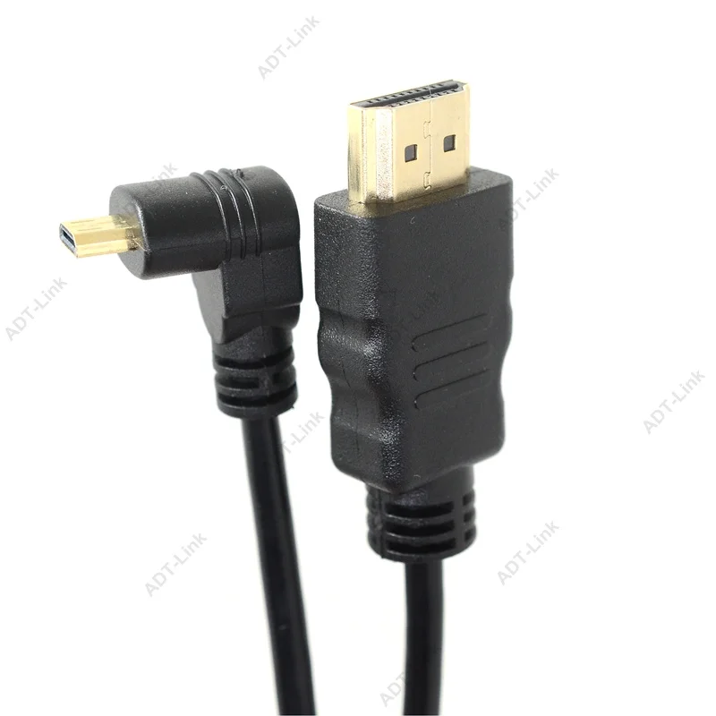 Угловой HDMI Micro HDMI кабель d-типа левый и правый и вверх и вниз 1,4 3D 1440P кабель адаптер для HDTV XBox мобильный телефон Настольный кабель