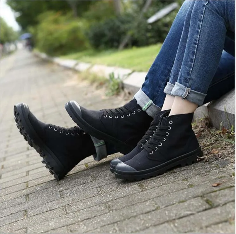 black ankle trainers