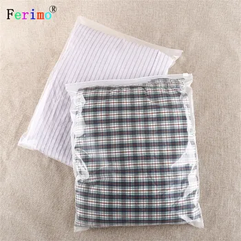 

100pcs 25 * 30cm T-shirt plastic bags self-sealing transparent frosted clothes zipper bags