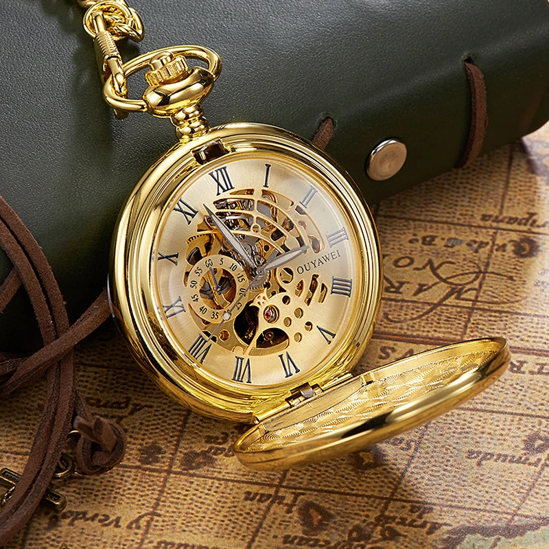 Retro-Necklace-New-Style-Gold-Mechanical-Skeleton (3)