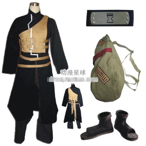 

Naruto Gaara cosplay costume full set include shoes+headband+ bag and cos Halloween costume