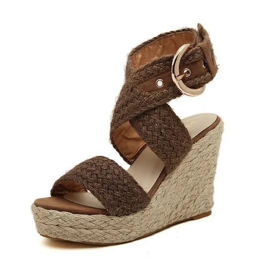 

Women's Shoes Toe Weave Muffin Waterproof Platform Slope Sandals