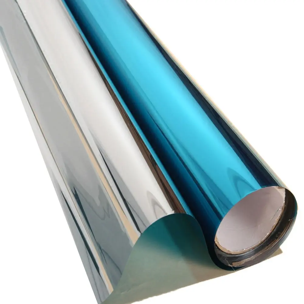 

60 x 100 cm Blue silver One Way Mirror window film,Solar tint Glass Film Daytime Privacy Adhesive Reflective Heat Control Film