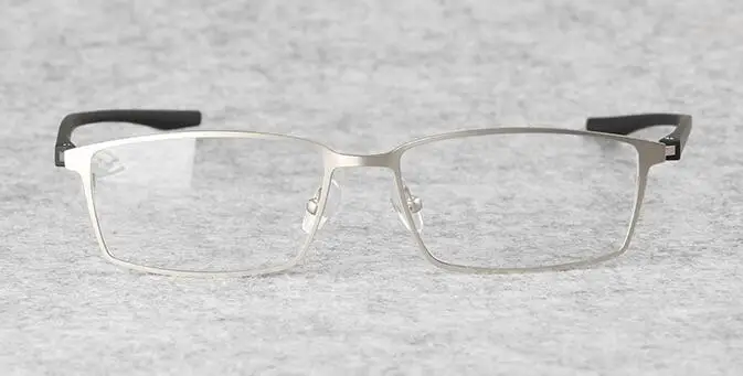 Новая модель очков оправа очки прозрачные очки Металл от близорукости, по рецепту мужские очки считывающий оптический рецептурный каркас - Цвет оправы: Silver