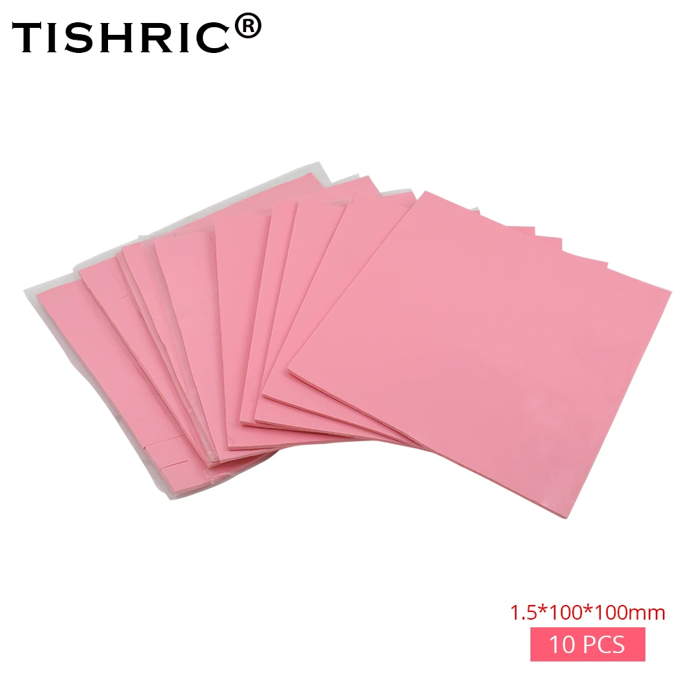 TISHRIC 100*100*2mm موصل سيليكون PC مروحة برودة سادة الحرارية منصات 2 ملليمتر عالية الأداء GPU وحدة المعالجة المركزية التبريد برودة