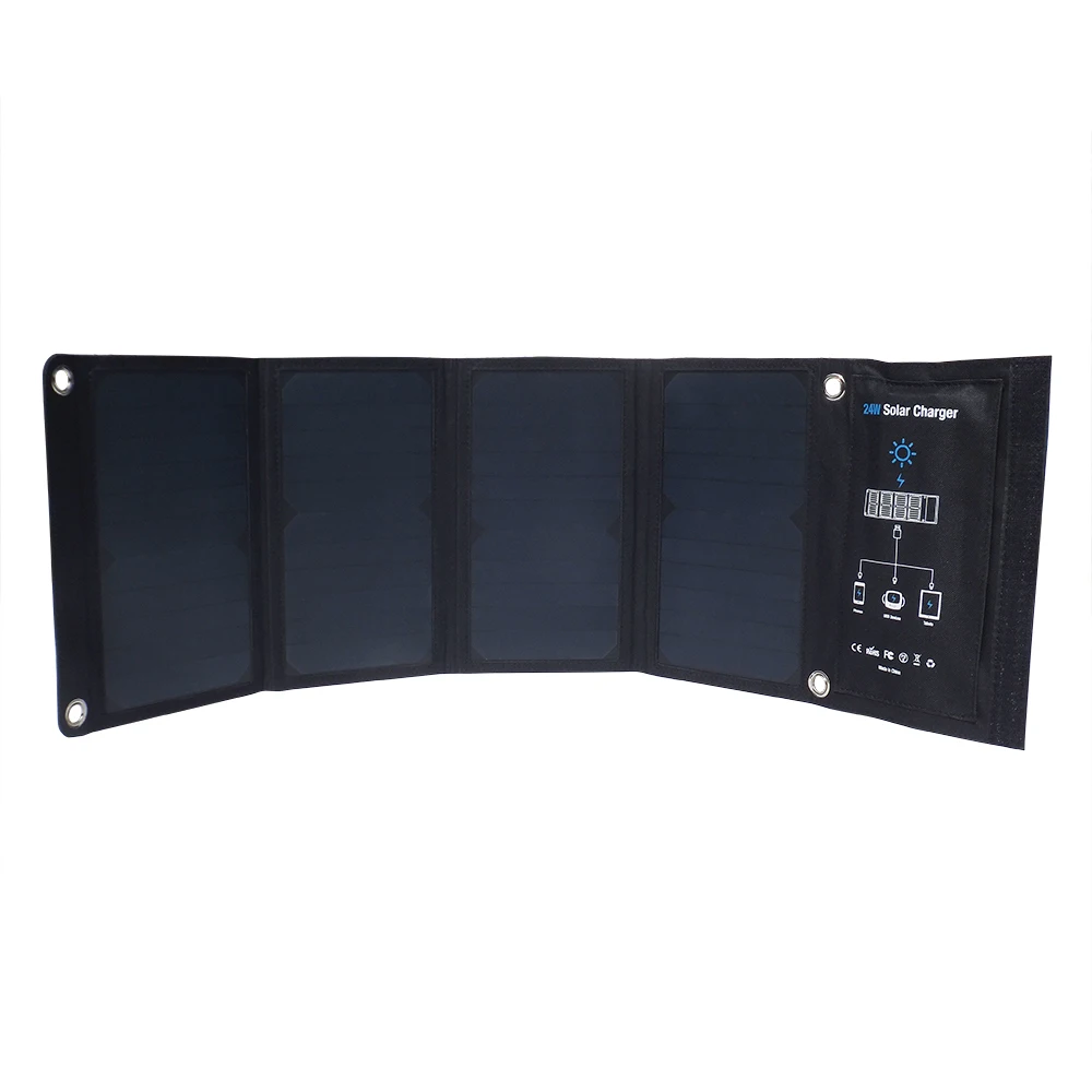 Складное солнечное зарядное устройство 24W2A сотовый телефон DC солнечная зарядка Панель Солнечный Сотовый Телефон power panel s