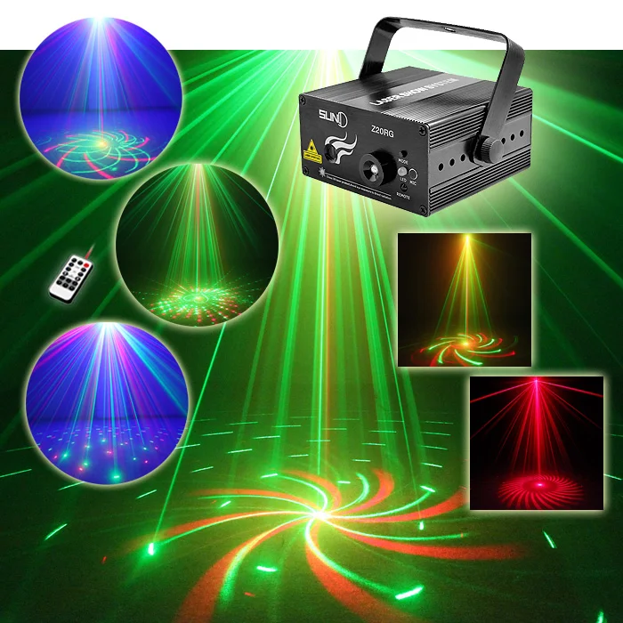 

SUNY 20 RG Patterns Laser Light Blue LED Stage Light Sound Activated Gobo Projector Show for Club Bar DJ Disco Home Party(Z20RG)