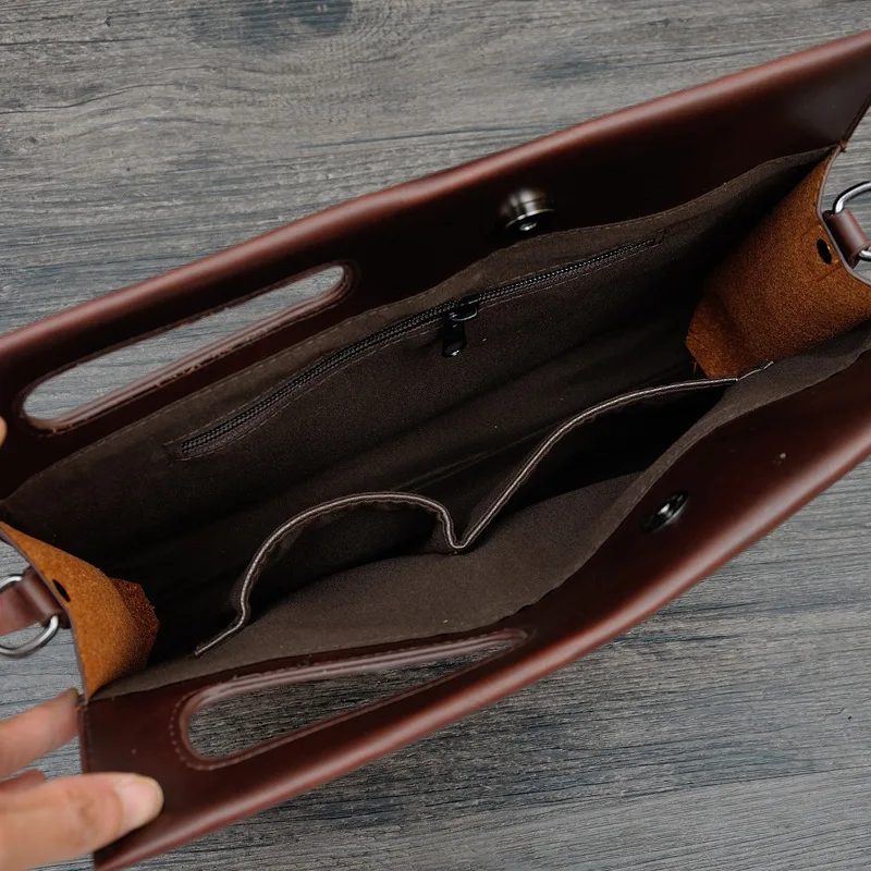 Дизайнерский мужской портфель Crazy horse Кожаные Деловые Офисные Сумки сумки для ноутбука сумка на молнии винтажная сумка-мессенджер L157