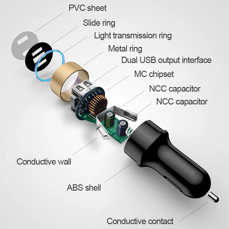 Автомобильное зарядное устройство QC3.0 2.4A с двумя usb-портами, ЖК-дисплей, 12-24 В, прикуриватель, быстрое зарядное устройство, автомобильный usb-адаптер, обновленная версия