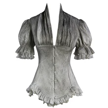 EvaLady Steampunk Gothic Blouse Puff Sleeve Vintage Fancy Ruffles Tops Double Hem Retro Shirt Waist Palace Shirt EvaLady Steampunk Gothic Blouse Puff Sleeve Vintage Fancy Ruffles Tops Double Hem Retro Shirt Waist Palace Shirt