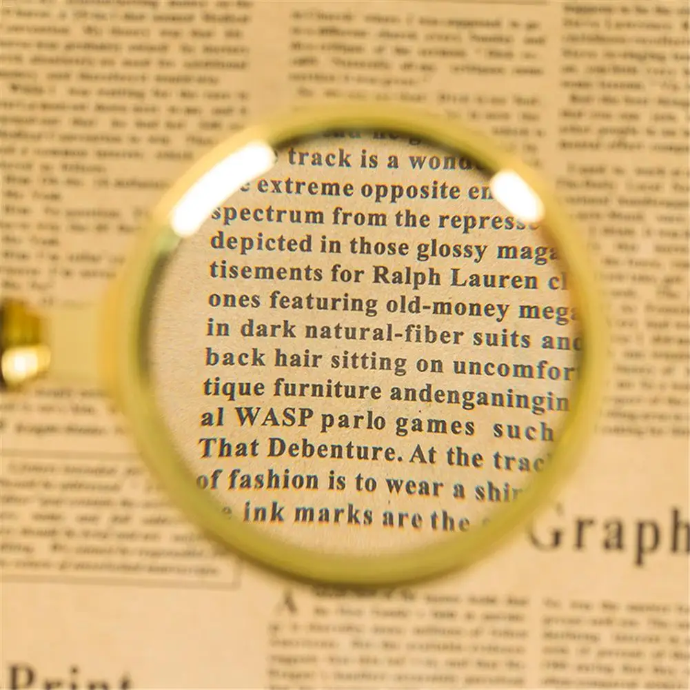 60 мм 6X Золотая деревянная ручка ручная Лупа стеклянная линза лупа для чтения ювелирных изделий