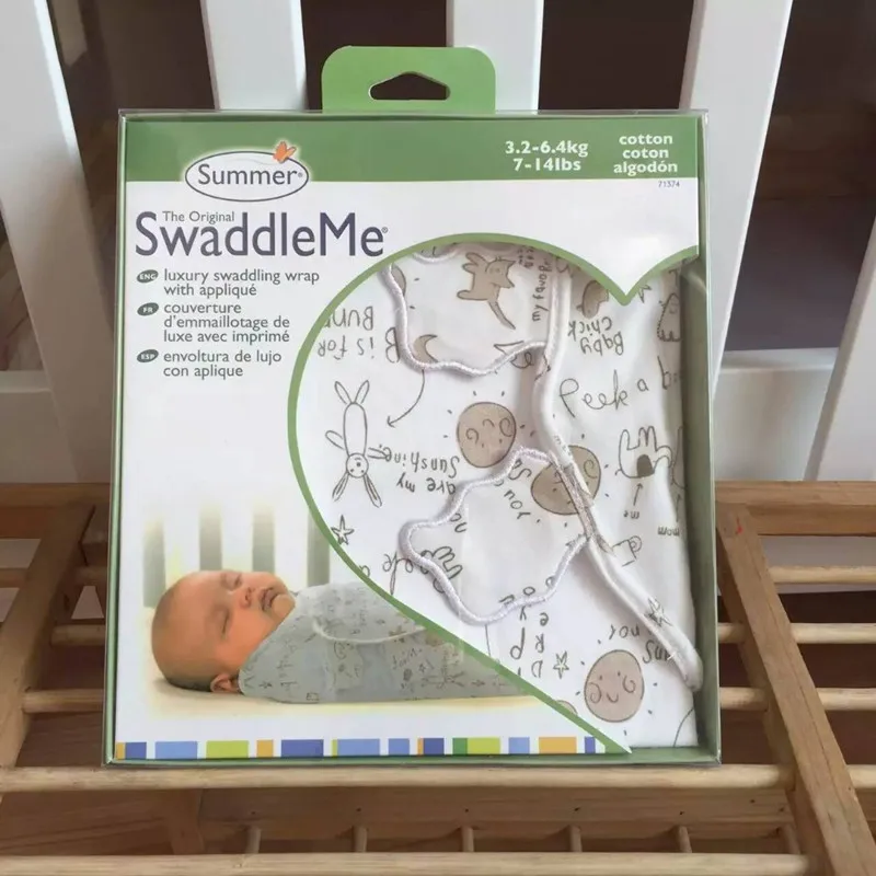 Летний супермягкий костюм SwaddleMe для новорожденных, хлопок, для детей 0-3 месяцев, спальный мешок, размер 50X73X39 см