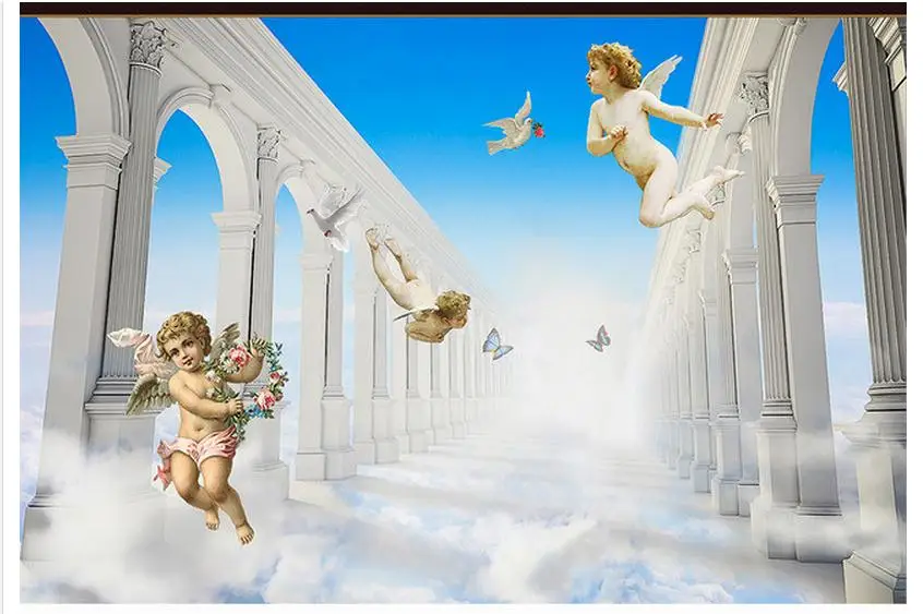 Пользовательские фото обои 3d tv фрески ангел 3 d фотообои для украшения гостиной|tv