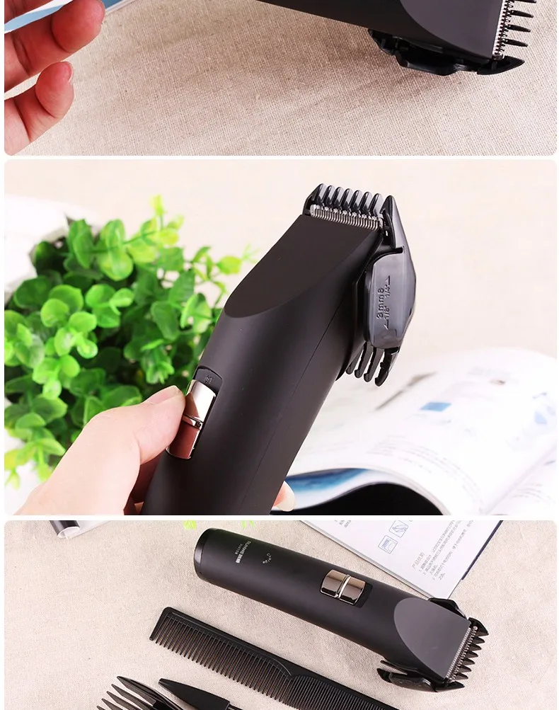 Профессиональная цифровая Волосы Триммер Перезаряжаемые Электрический Машинка для стрижки волос Для Мужчин's Беспроводная стрижка регулируемый керамический лезвие