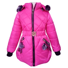 Одежда для девочек, детский зимний плотный теплый хлопковый пуховик с поясом для девочек, пальто