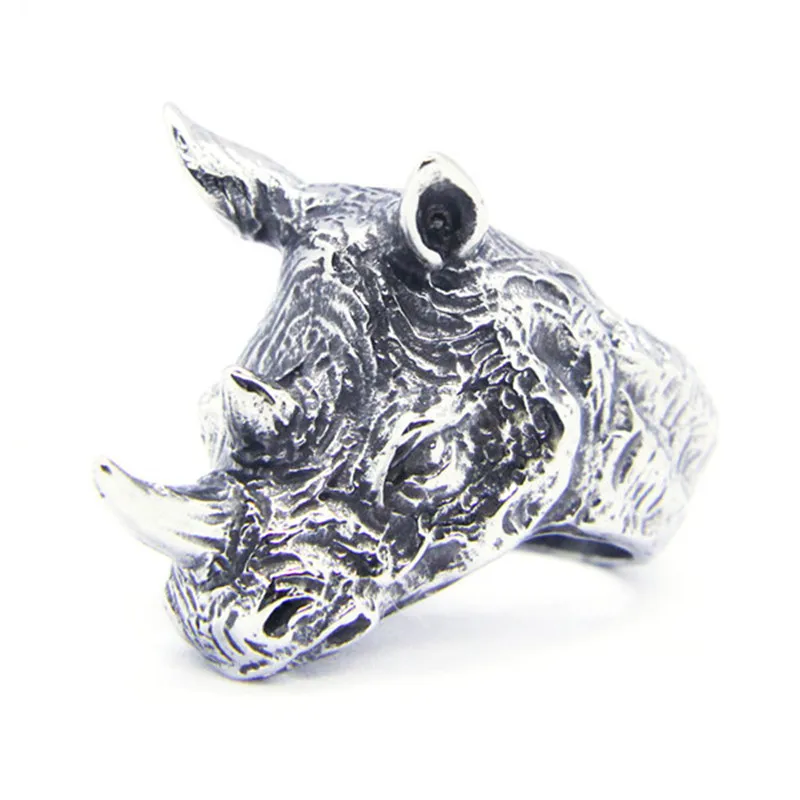 Rany&Roy Newest Rhinoceros Ring 316L Stainless Steel Fashion Jewelry Protect Rhinoceros Ring 4