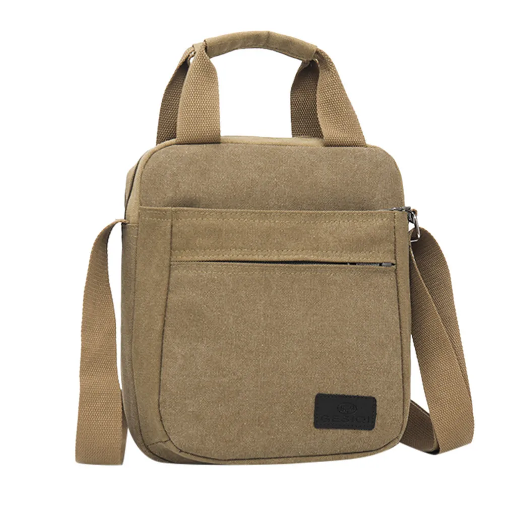 Мужской портфель, модная однотонная сумка из парусины, деловая сумка на плечо, сумки-мессенджеры
