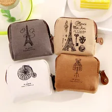 Coin purses,Restoring ancient ways Paris memory canvas coin purses zero wallet child women change purse,lady zero wallets bag