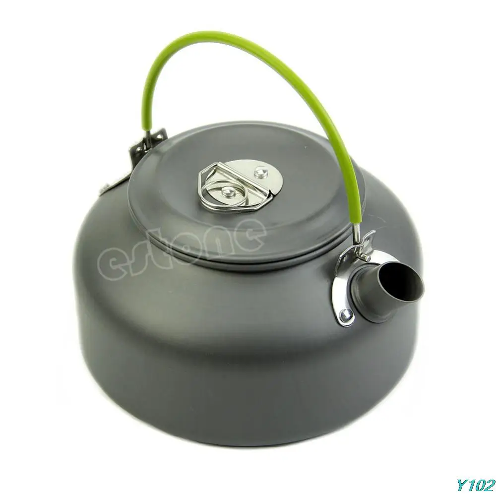 0 8L Ultra light Camping Survival Water Kettle Teapot Pot Aluminum With Mesh Bag Free shipping