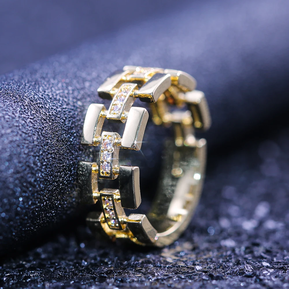 Huitan, римские стильные панковские геометрические мужские кольца, роскошные золотые цвета, трендовые мужские аксессуары в стиле рок-н-ролл,, оптом и оптом