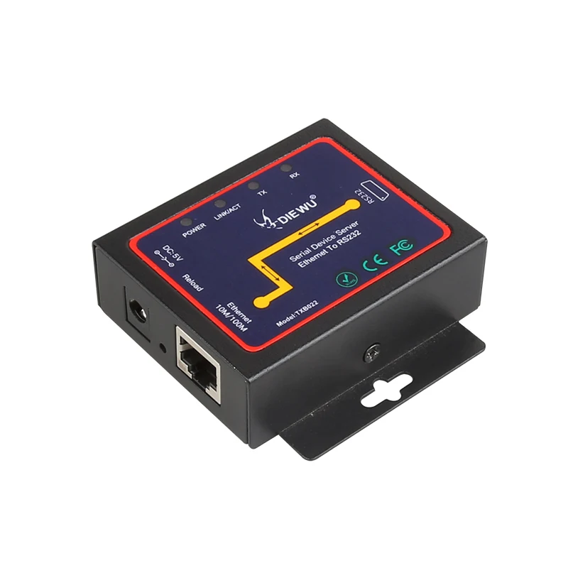 Módulo de Comunicação para Servir Dispositivo Serial Db9 Rj45 para Rs232 Tcp ip