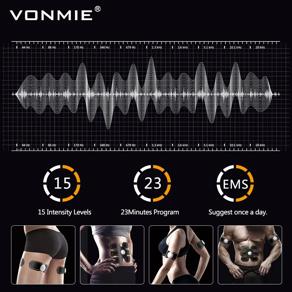 Фитнес машина VONMIE S4B01 живот ремень стимулятор мышц устройство для стимуляции