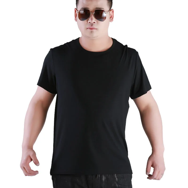 

Men T-shirt plus size 2019 new summer modal soft fabric male t shirt loose thin fashion red black white blue 5XL 6XL 7XL T12