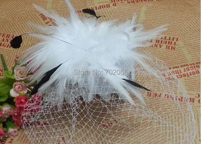 Nouvelle arrivée plume à la main nuptiale accessoires cheveux casquette Veil mariage de fleur PARTY Fascinator