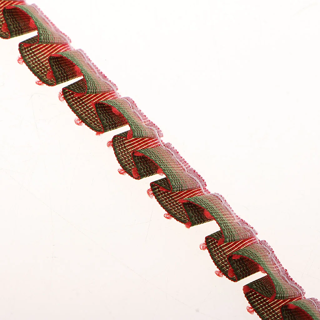 2 Yards Pleated Lace Ribbon 9mm for Sewing Craft Dress Garments Ornaments –Ripples Edge Webbing Strap Bag Hats Decoration DIY