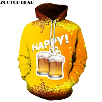 

NEW Patchwork Beer Men Women Hoodies HAPPY Top Casual Long Sleeve Sweatshirt Brand Tracksuits 3d Pullover Streetwears ZOOTOPBEAR