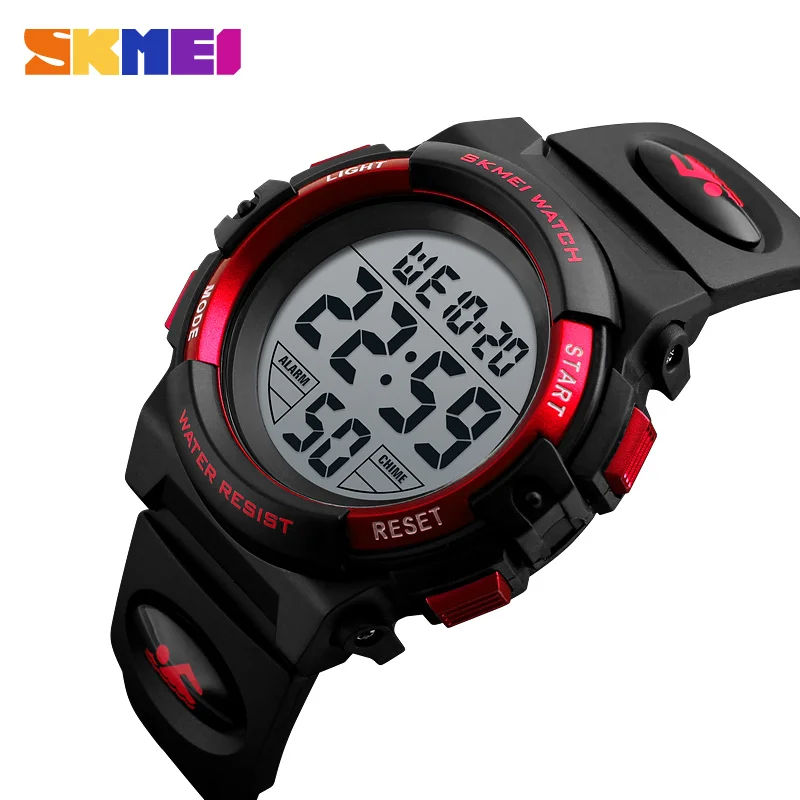Новые спортивные детские часы от известного бренда SKMEI, детские часы для мальчиков и девочек, светодиодный цифровой наручные часы, водонепроницаемые детские часы - Цвет: Red