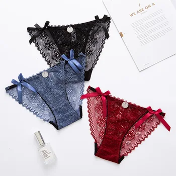 

Woman's Panties New Fashion Woman Sexy Panties Comfortable Briefs Sexy Woman's Underpants Lace Low-waist Girl bow Underwear