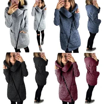 

S-5XL Women Warm Winter Fleece Hooded Parka Coat Overcoat Long Jacket 2019 New Outwear Zipper Female Jacket sweater Plus size