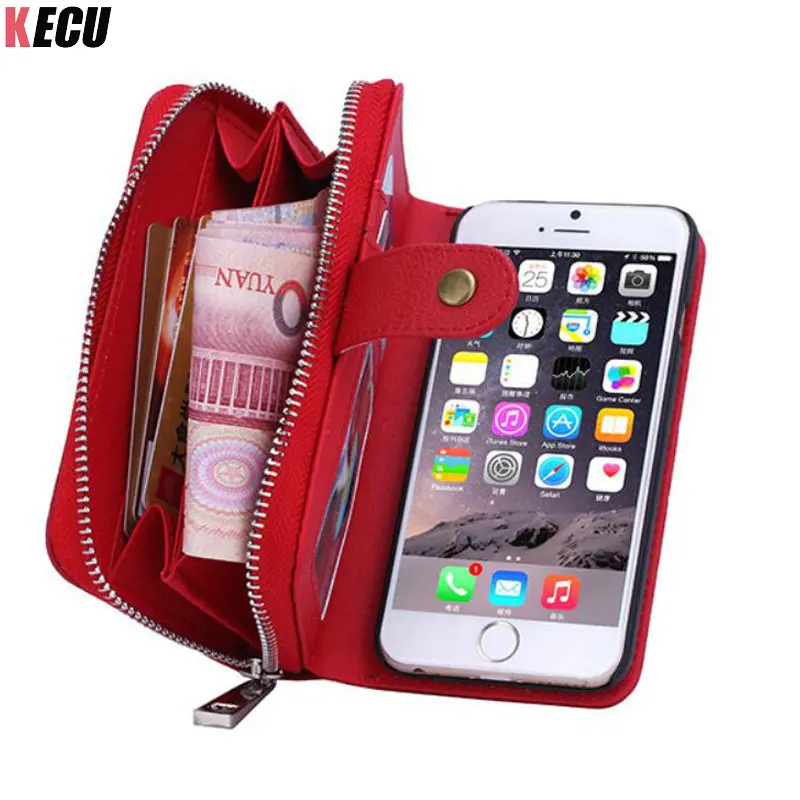 bilder für Für Apple iPhone 7 6 6 S 5 5 S SE Plus 2 in 1 Reißverschluss Pu-lederne Mappe Fall Für Samsung Galaxy S7 S6 Rand Plus S5 S4 Abdeckung taschen bilder für Für Apple iPhone 7 6 6 S 5 5 S SE Plus 2 in 1 Reißverschluss Pu-lederne Mappe Fall Für Samsung Galaxy S7 S6 Rand Plus S5 S4 Abdeckung taschen