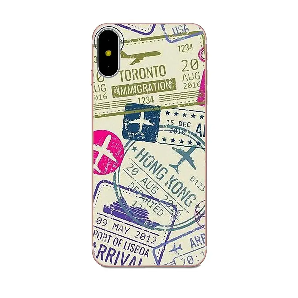 Ретро почтовые карты паспортные штампы для Huawei Honor 4C 5A 5C 5X 6 6C 6A 6X 7 7X 8 9 V8 V10 Y3II Y5II Y6II G8