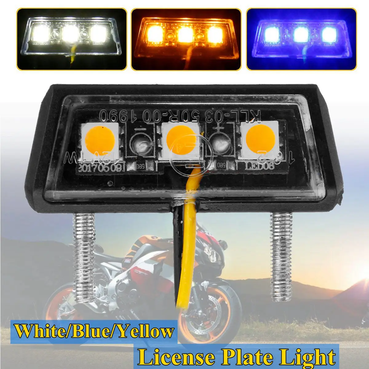 

Yellow Blue White Mini Motorcycle Motorbike LED Tail Rear Light License Plate Light For Honda for Kawasaki for Yamaha for Suzuki