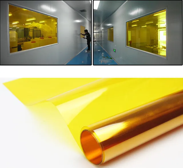 Sunice Gold Yellow Decorative Window Film Wrap Clear Glass Film Self