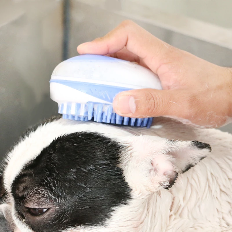 Pet Massager Bath Brush Silicone Head Body Shampoo Scalp Massage Cat Hair Remover Hair Washing Comb