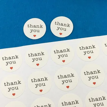 

5000pcs Paper Thank You Sticker Labels 3cm Round white Stickers wedding love gift labels Self-Adhesive Sealing baking Labels