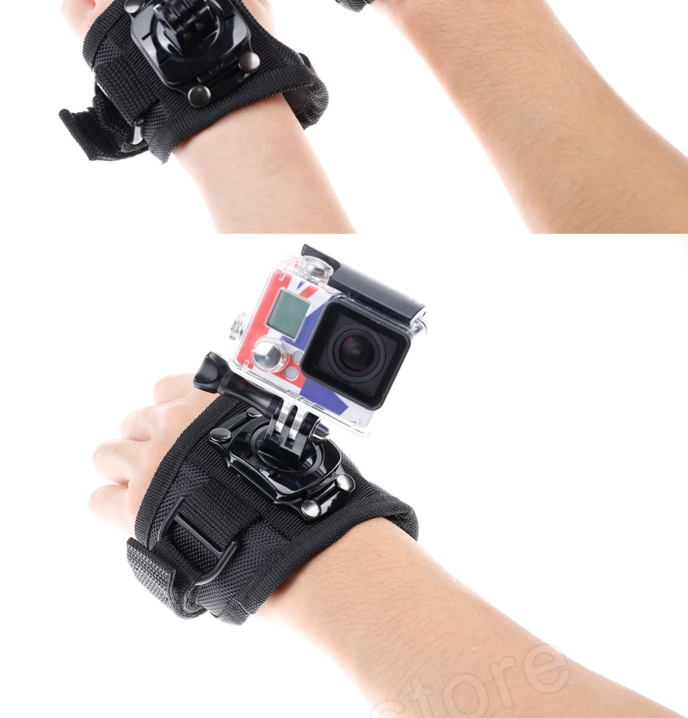 360 Degrees Wrist Band Arm Strap Belt Tripod Mount for GoPro Hero 8 7 6 5 4 Camera Fist Adapter Band Case for Go Pro Accessories