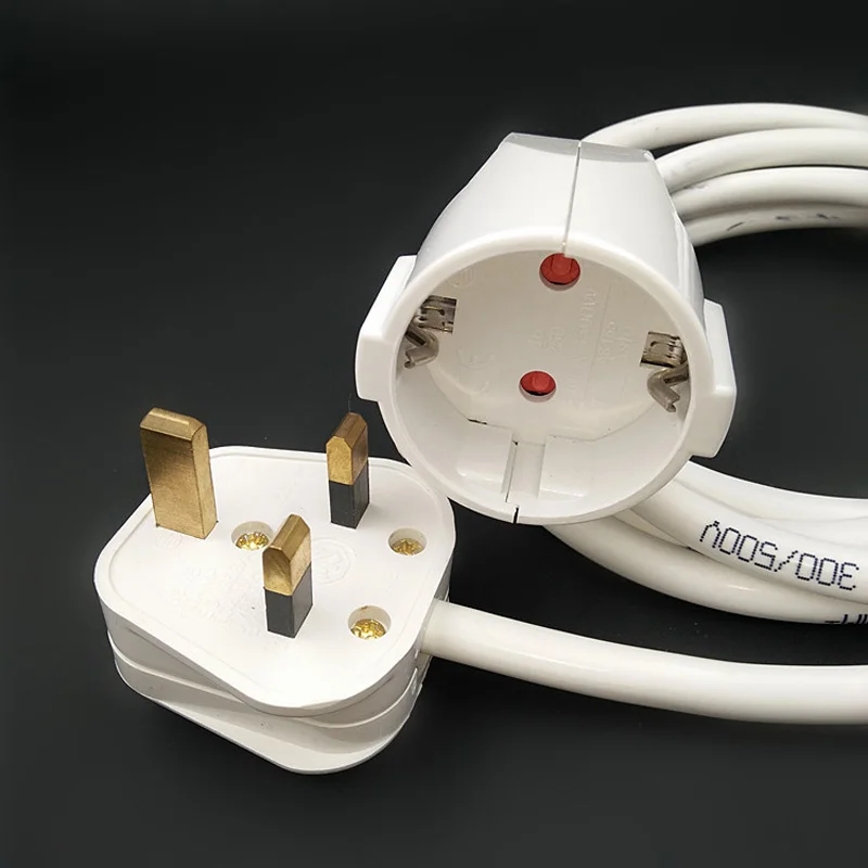 250V 13A European German standard socket and UK plug With Cable Extension cord 1 8M