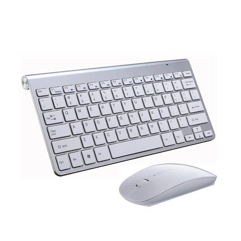 Ультра тонкий 2,4 ГГц Беспроводная клавиатура с мышью мыши комплект для настольного ноутбука ПК компьютер YE-Hot - Color: Silver